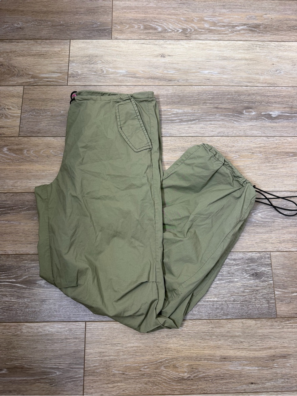 Edikted Olive Green Drawstring Track Pants Sz S